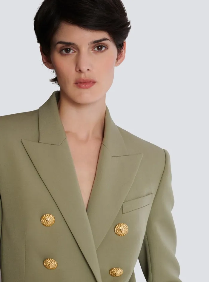 Grain De Poudre 6button Jacket Khaki Women Balmain Jackets And Blazers