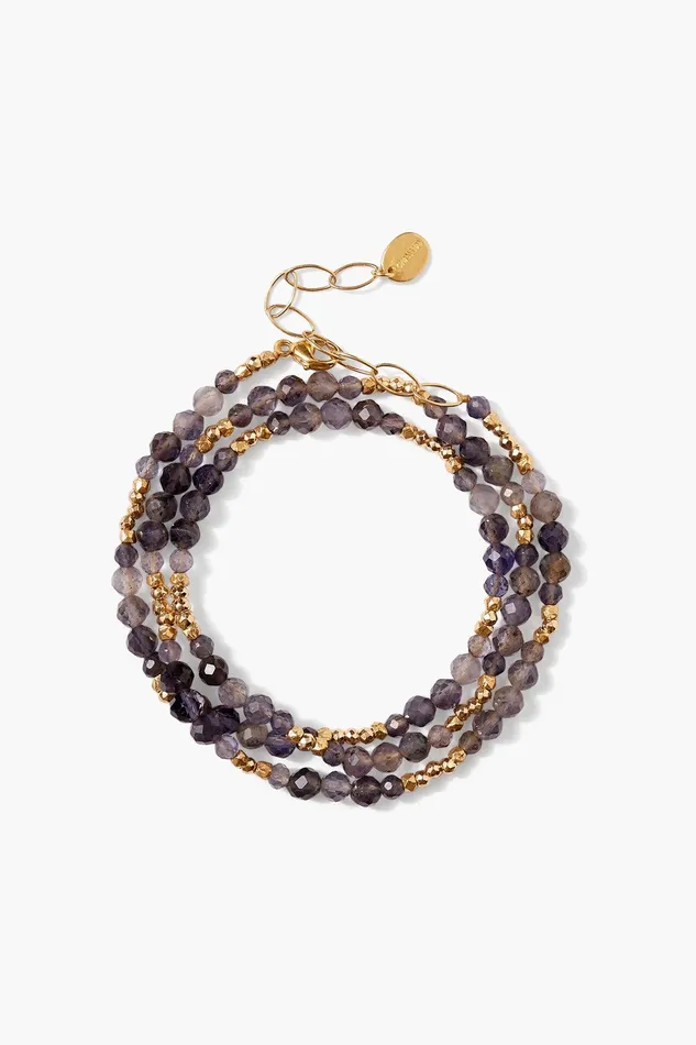 Granada Triple Naked Wrap Bracelet Iolite Gold Women Chan Luu Bracelets