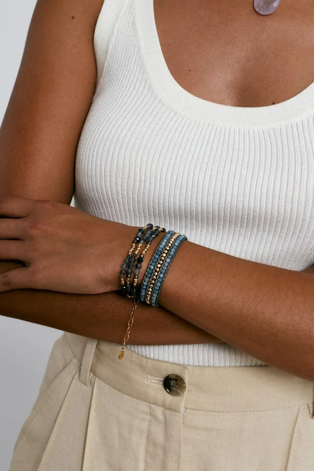 Granada Triple Naked Wrap Bracelet Iolite Gold Women Chan Luu Bracelets