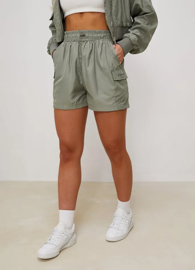 Gym King Cargos Women Satin Cargo Shorts 8211 Dusky Sage