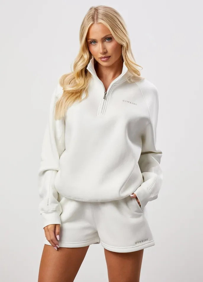 Gym King CoOrds Women 365 Raglan Sleeve Funnel 8211 Cream