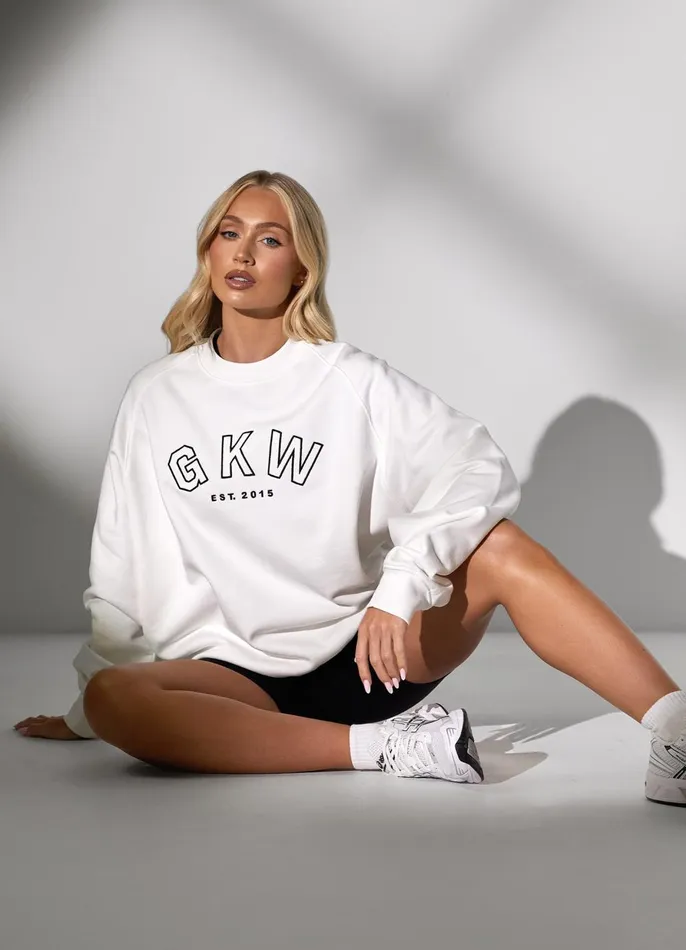 Gym King CoOrds Women GKW Relaxed Fit Crew 8211 Cream