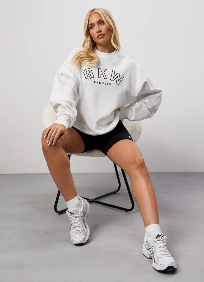 Gym King CoOrds Women GKW Relaxed Fit Crew 8211 Cream