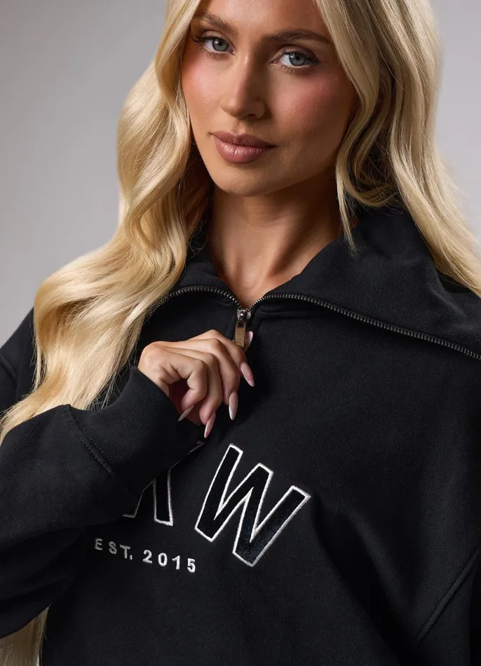 Gym King CoOrds Women GKW Sports Luxe Rib Collar Funnel 8211 Black