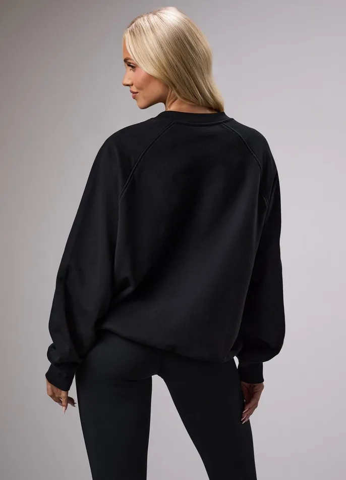 Gym King CoOrds Women GKW Sports Luxe V Neck Crew 8211 Black