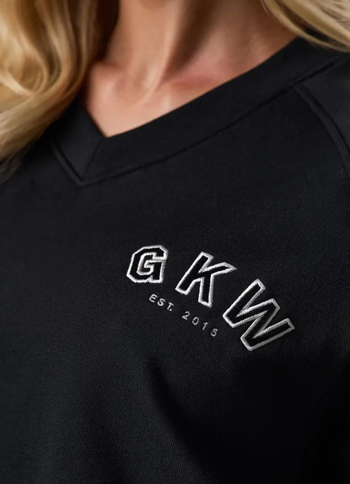 Gym King CoOrds Women GKW Sports Luxe V Neck Crew 8211 Black