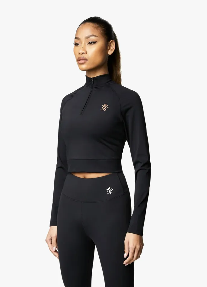 Gym King Gymwear Women 14 Zip Funnel 8211 BlackRose Gold