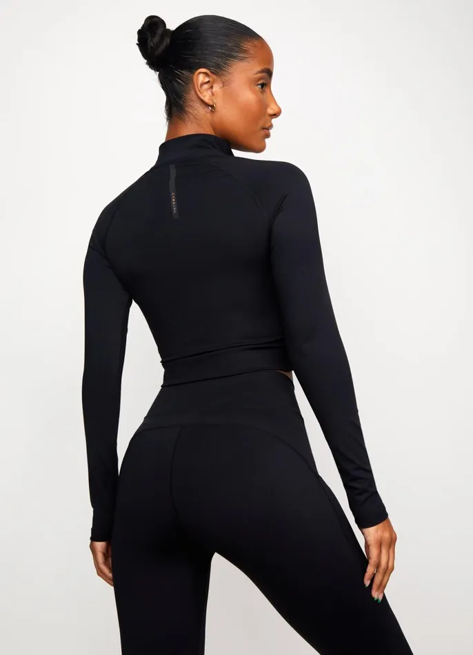 Gym King Gymwear Women 14 Zip Funnel 8211 BlackRose Gold