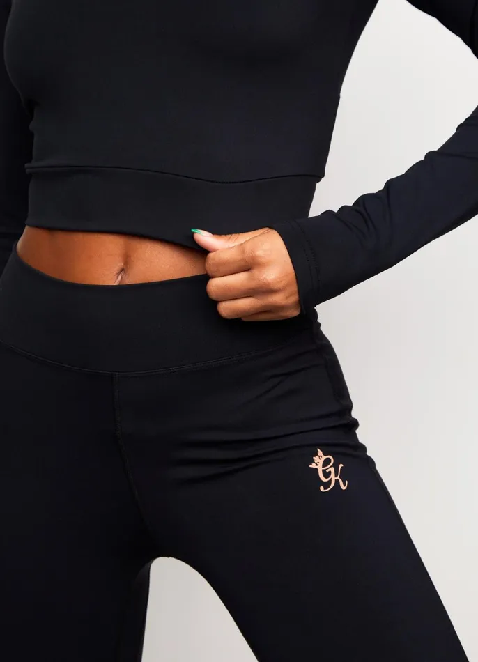 Gym King Gymwear Women 14 Zip Funnel 8211 BlackRose Gold