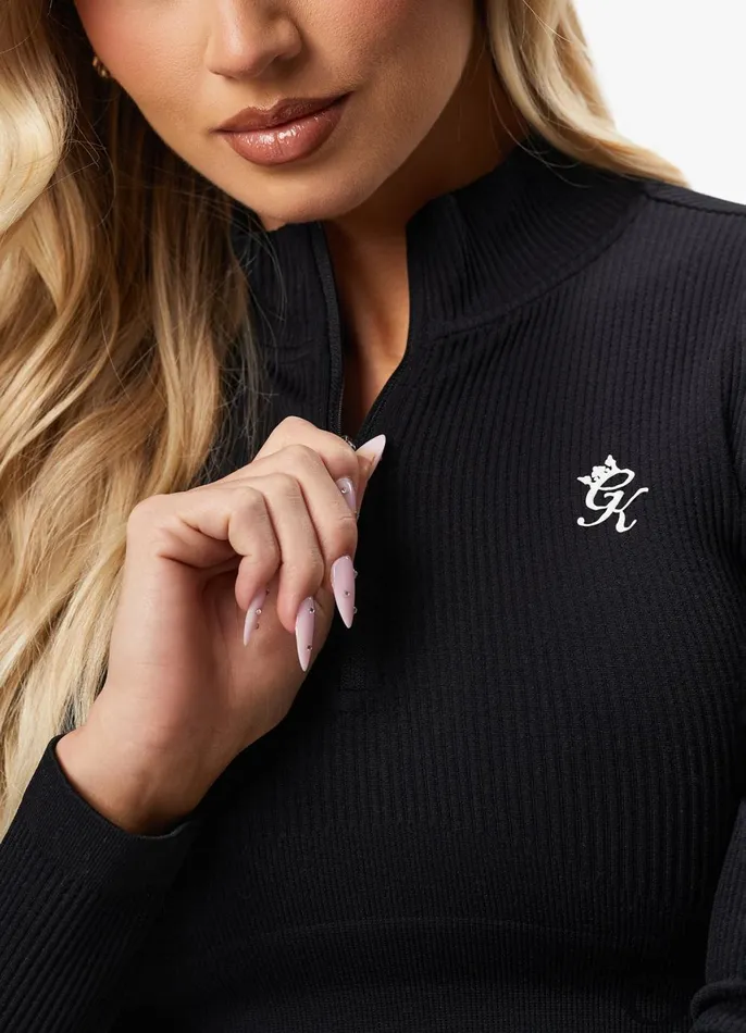 Gym King Gymwear Women Formation Rib 14 Zip 8211 Black