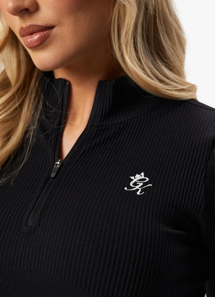 Gym King Gymwear Women Formation Rib 14 Zip 8211 Black