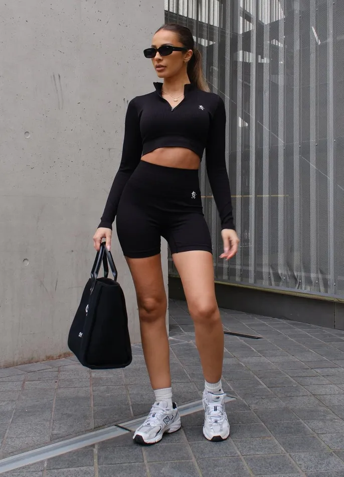 Gym King Gymwear Women Formation Rib 14 Zip 8211 Black