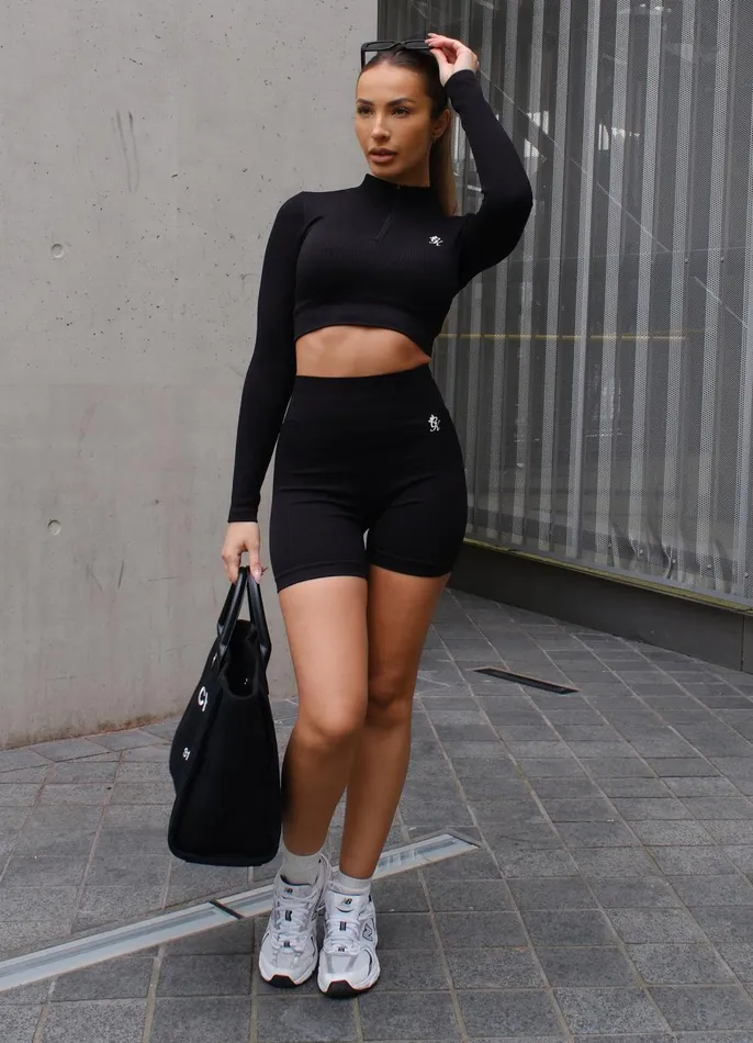 Gym King Gymwear Women Formation Rib 14 Zip 8211 Black