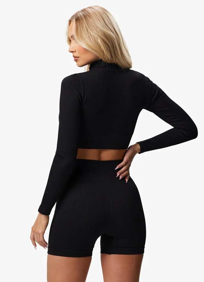 Gym King Gymwear Women Formation Rib 14 Zip 8211 Black