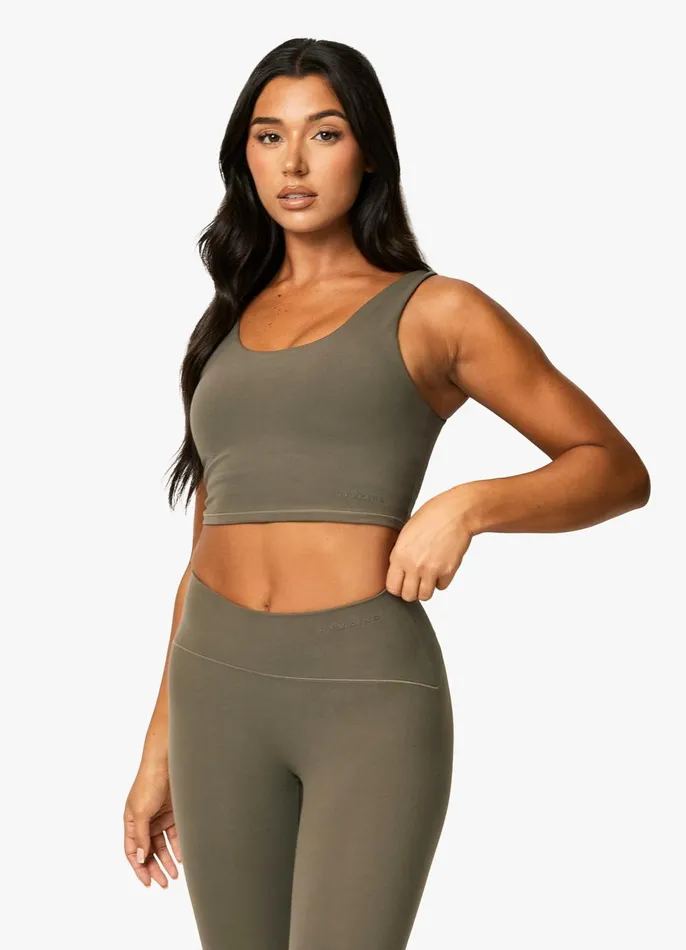 Gym King Gymwear Women Peach Luxe Tank 8211 Olive Luxe