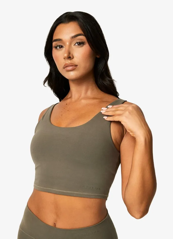 Gym King Gymwear Women Peach Luxe Tank 8211 Olive Luxe