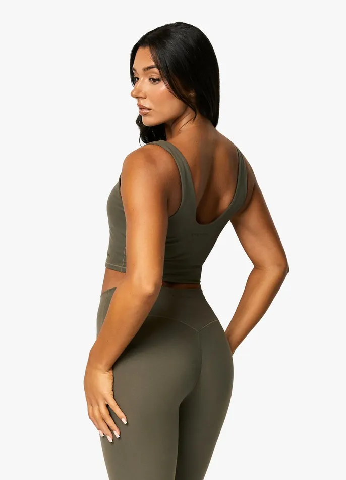 Gym King Gymwear Women Peach Luxe Tank 8211 Olive Luxe