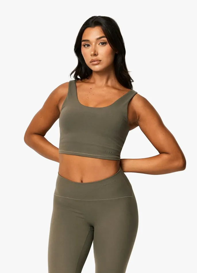 Gym King Gymwear Women Peach Luxe Tank 8211 Olive Luxe