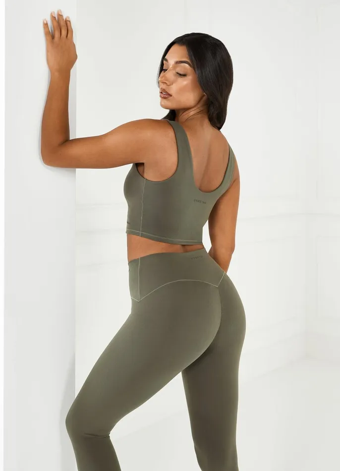 Gym King Gymwear Women Peach Luxe Tank 8211 Olive Luxe