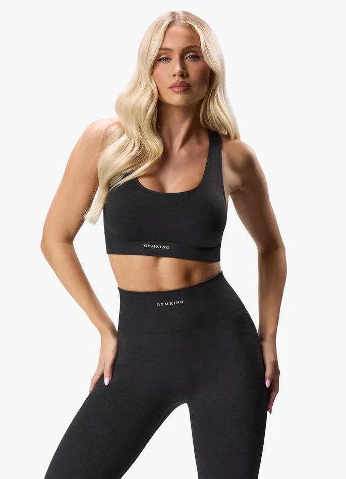 Gym King Gymwear Women Results 20 Seamless Cross Over Bra 8211 Black