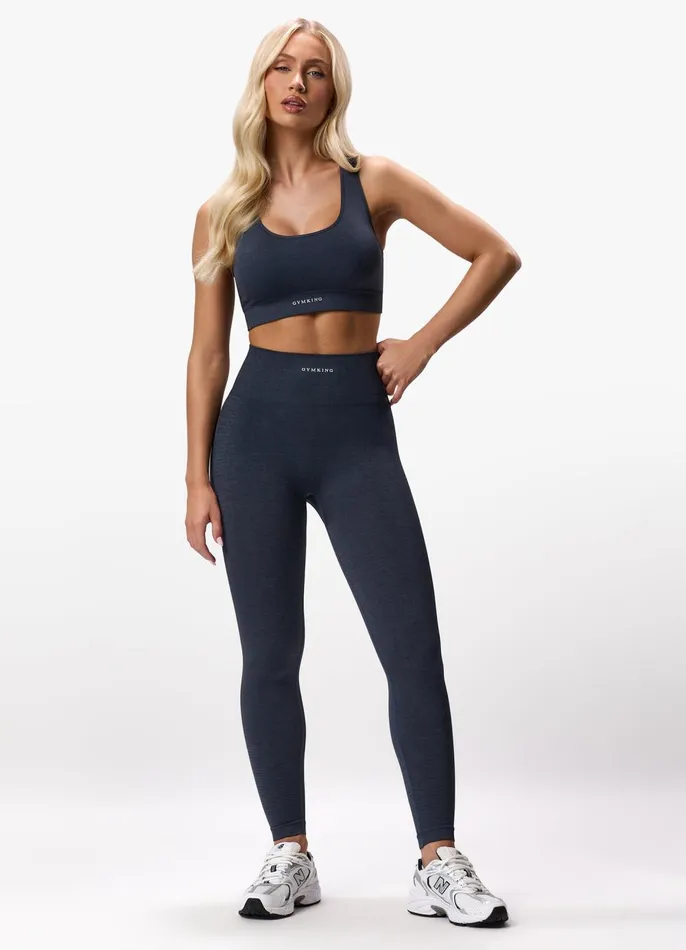 Gym King Gymwear Women Results 20 Seamless Cross Over Bra 8211 Midnight Blue