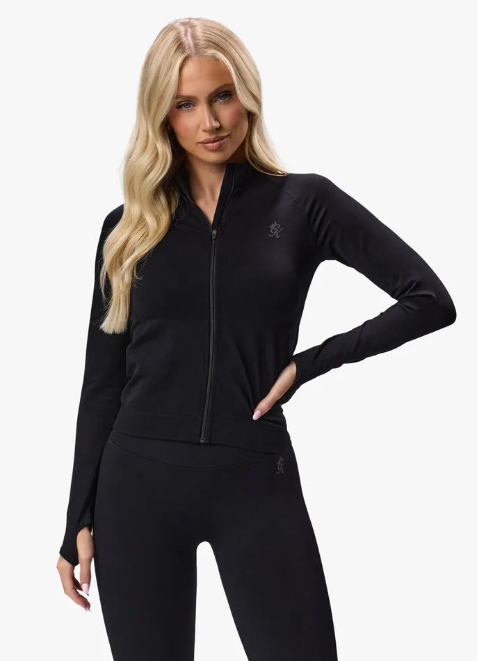 Gym King Gymwear Women Sculpt Seamless Full Zip 8211 Black