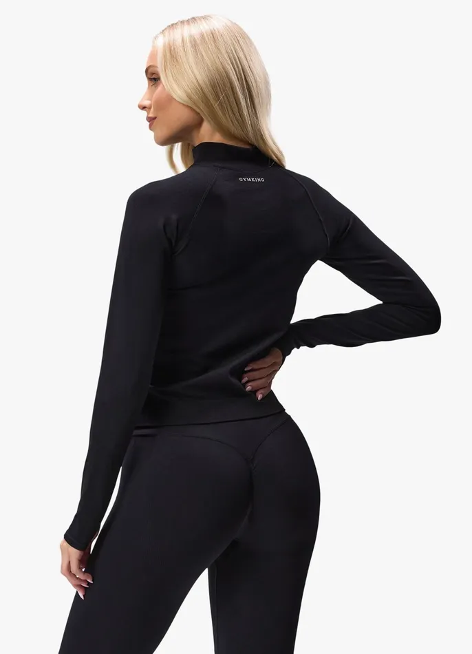Gym King Gymwear Women Sculpt Seamless Full Zip 8211 Black