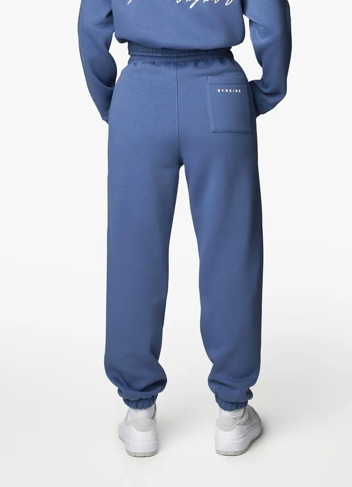 Gym King Joggers Women Powered By Belief Sweatpants 8211 Blue Steel