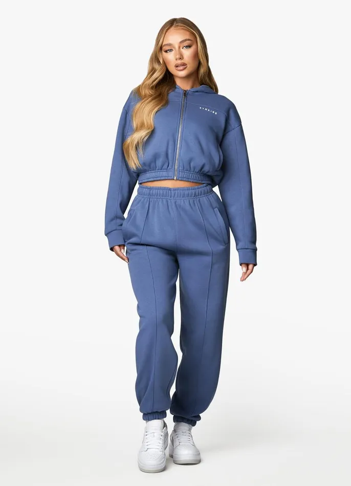 Gym King Joggers Women Powered By Belief Sweatpants 8211 Blue Steel