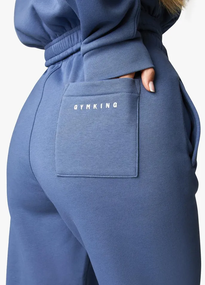 Gym King Joggers Women Powered By Belief Sweatpants 8211 Blue Steel