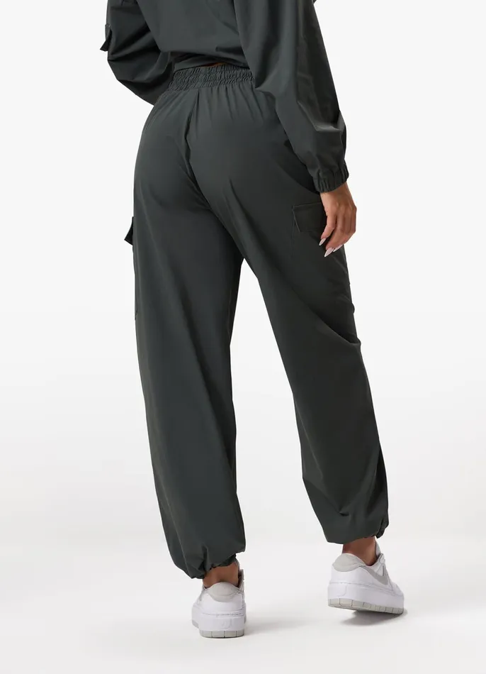 Gym King Joggers Women Woven Utility Cargo Pant 8211 Green Smoke