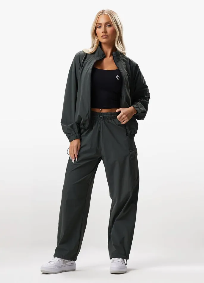 Gym King Joggers Women Woven Utility Cargo Pant 8211 Green Smoke
