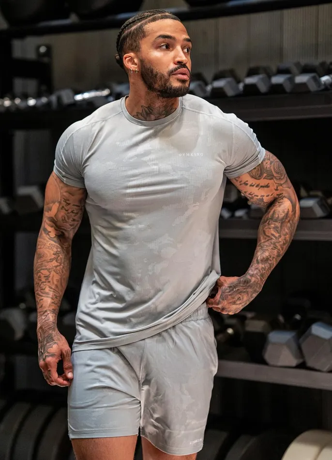 Gym King Shorts Men Debossed Camo Short 5034 8211 Cloudy Grey