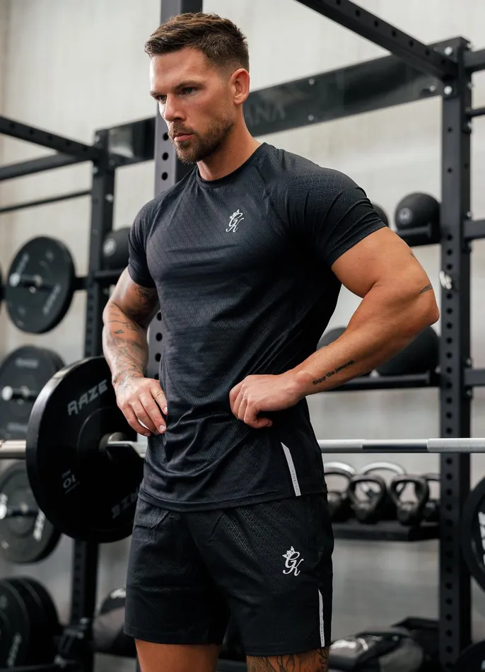 Gym King Shorts Men Debossed Energy Short 8211 6034 8211 Black AOP