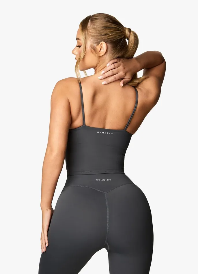 Gym King Sports Bras Women 365 Long Line Tank 8211 Oyster Grey