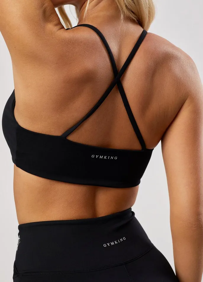 Gym King Sports Bras Women 365 Twist Front Bra 8211 Black