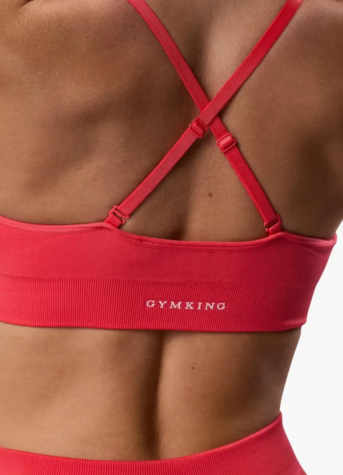 Gym King Sports Bras Women Sculpt Seamless Scrunch Bra 8211 Coral Red