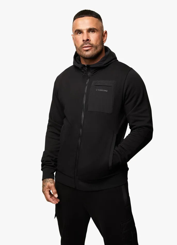 Gym King Sweatshirts and Hoodies Men Eclipse FZ Hood 8211 Black
