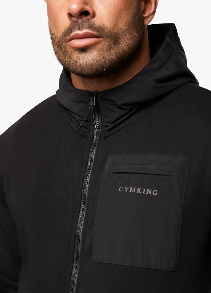 Gym King Sweatshirts and Hoodies Men Eclipse FZ Hood 8211 Black