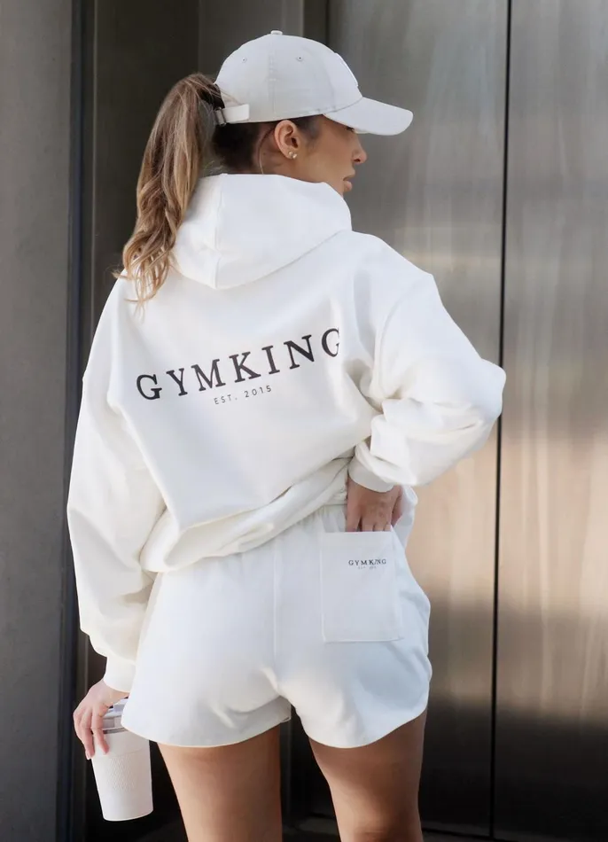 Gym King Sweatshirts and Hoodies Women Established Relaxed Fit Hood 8211 Cream