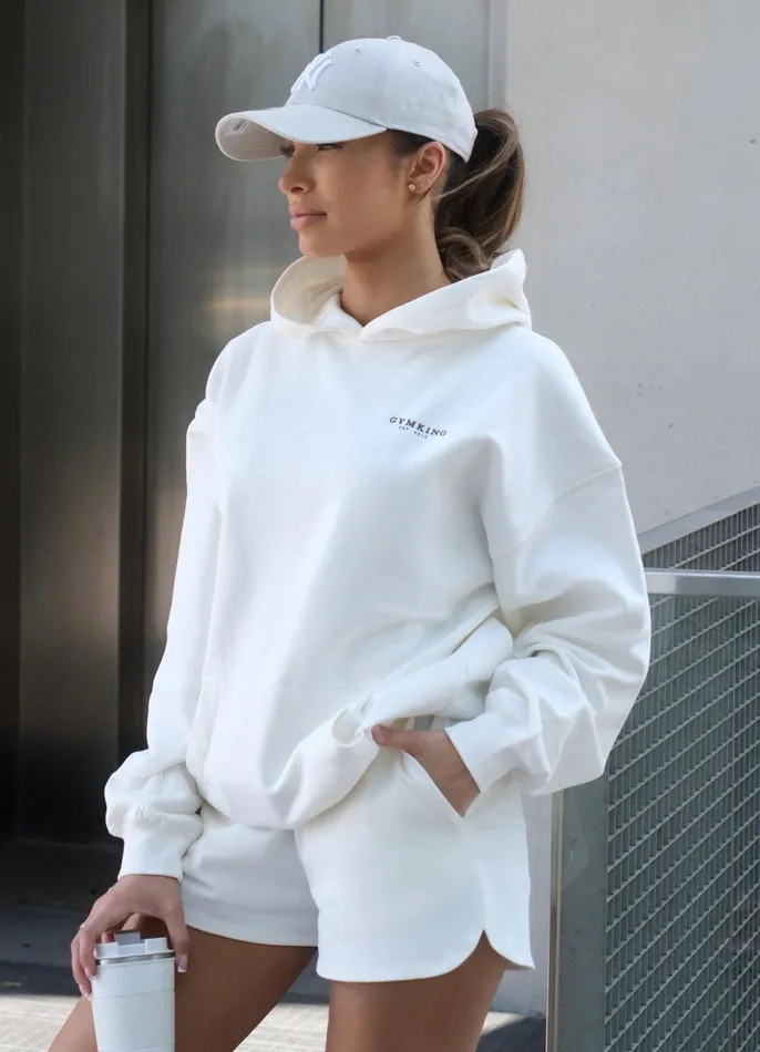 Gym King Sweatshirts and Hoodies Women Established Relaxed Fit Hood 8211 Cream