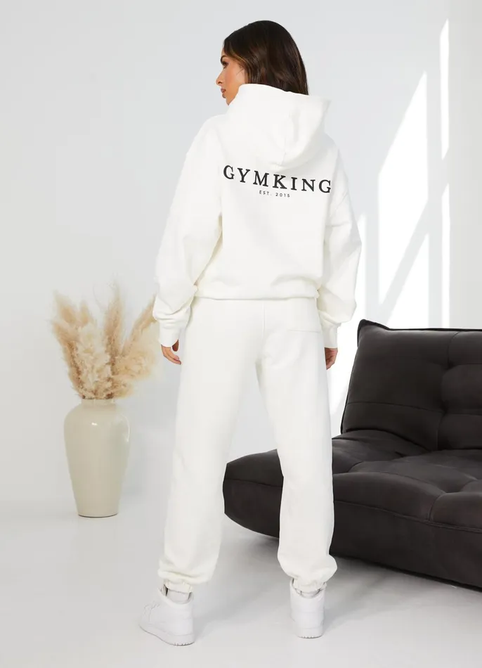 Gym King Sweatshirts and Hoodies Women Established Relaxed Fit Hood 8211 Cream