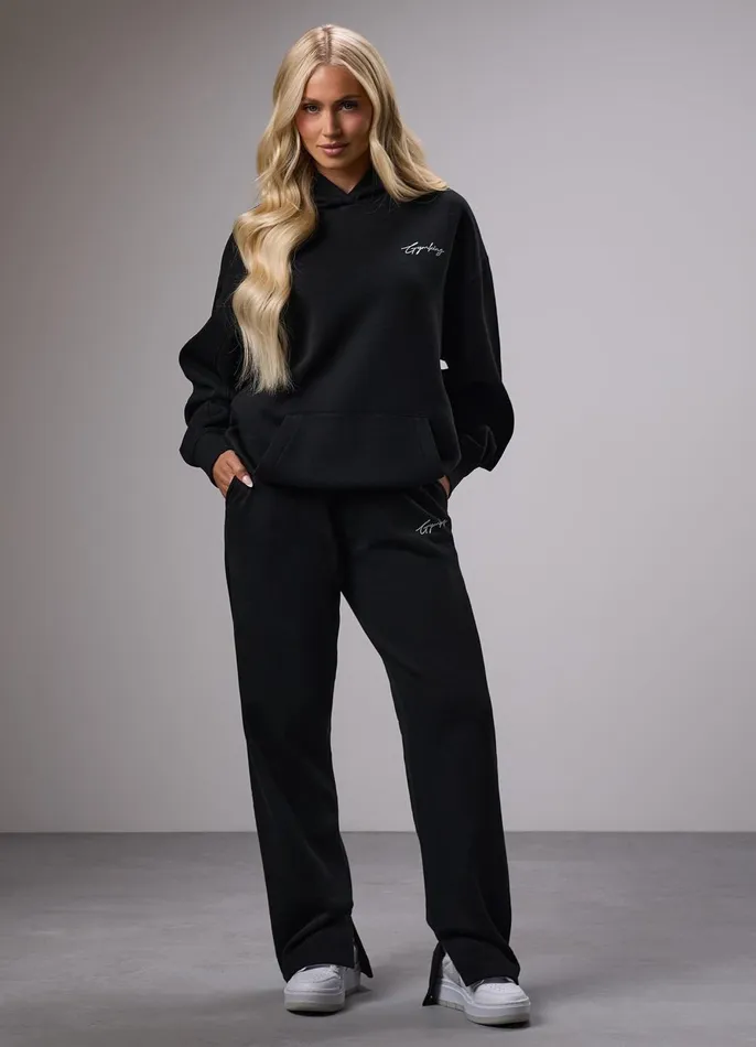 Gym King Sweatshirts and Hoodies Women Reset Oversized Fleece Hood 8211 Black