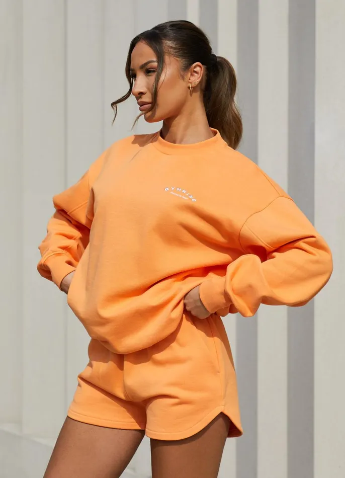 Gym King Sweatshirts and Hoodies Women Spirit Of Summer Drop Sleeved Crew 8211 Papaya Orange