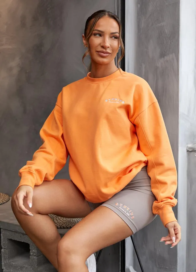 Gym King Sweatshirts and Hoodies Women Spirit Of Summer Drop Sleeved Crew 8211 Papaya Orange