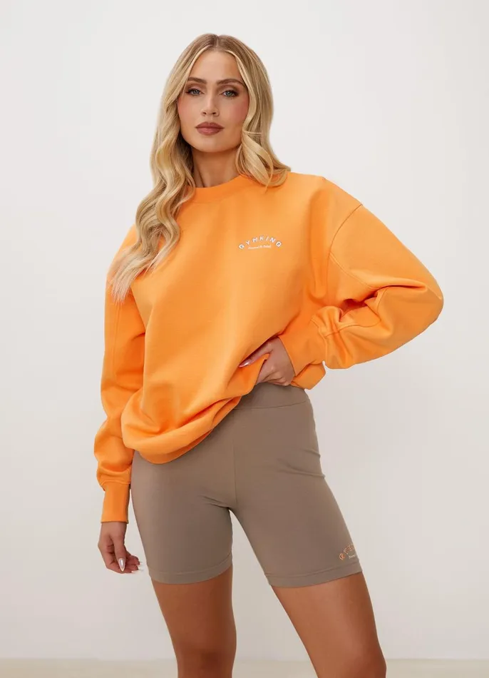 Gym King Sweatshirts and Hoodies Women Spirit Of Summer Drop Sleeved Crew 8211 Papaya Orange