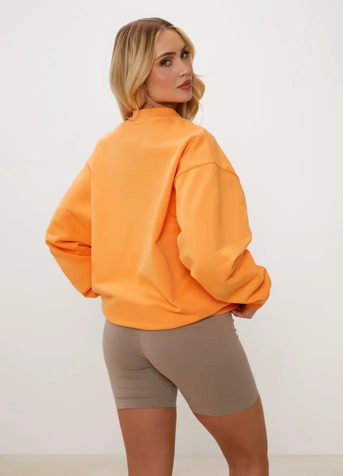Gym King Sweatshirts and Hoodies Women Spirit Of Summer Drop Sleeved Crew 8211 Papaya Orange