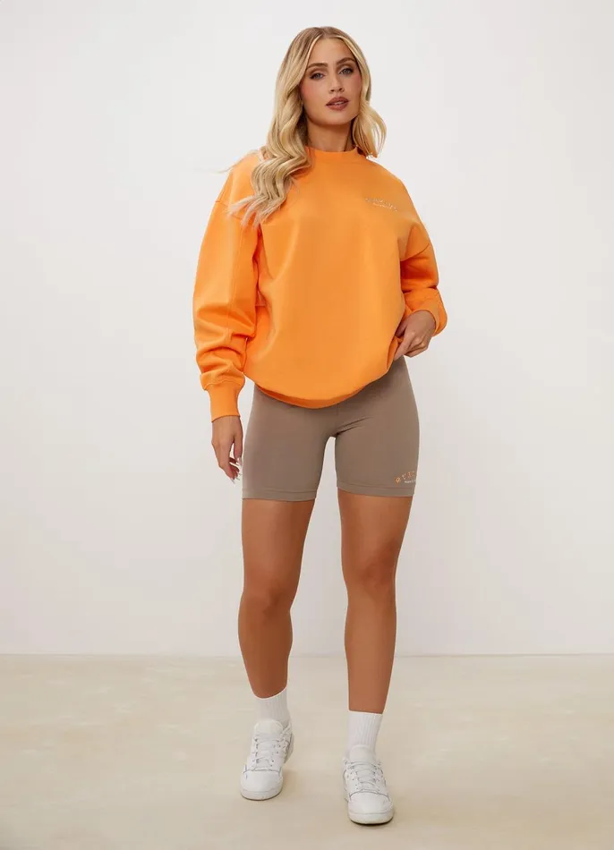 Gym King Sweatshirts and Hoodies Women Spirit Of Summer Drop Sleeved Crew 8211 Papaya Orange