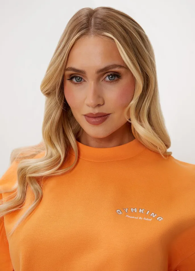 Gym King Sweatshirts and Hoodies Women Spirit Of Summer Drop Sleeved Crew 8211 Papaya Orange