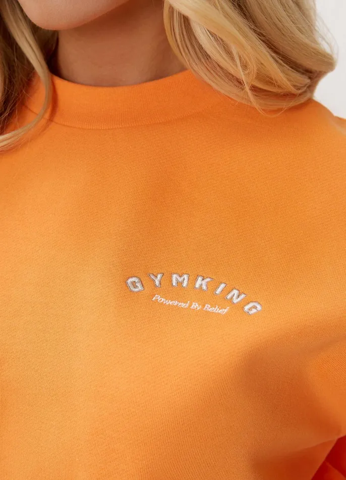 Gym King Sweatshirts and Hoodies Women Spirit Of Summer Drop Sleeved Crew 8211 Papaya Orange